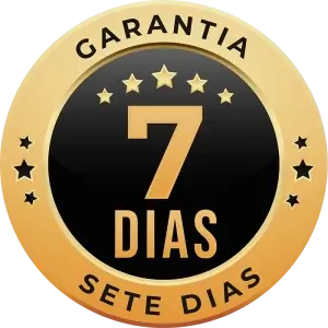 Selo dourado de garantia de 7 dias para o curso de inglês online Check-in no Inglês.